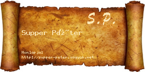Supper Péter névjegykártya
